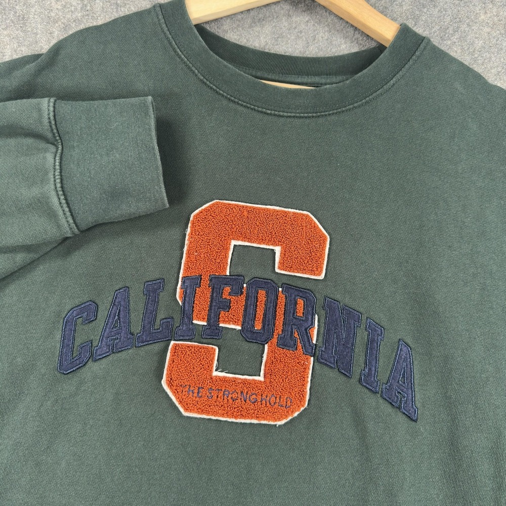 The Stronghold Sweatshirt Mens Large Green‎ California C Chenille Fleece College